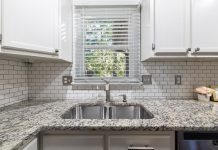 black and white kitchen blinds