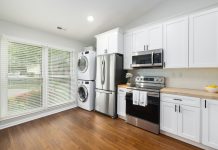 patterned blinds for kitchen