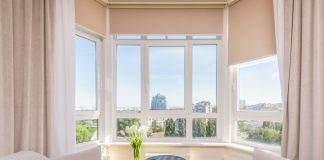 Cream lace roller blinds
