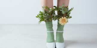 leaves-and-a-flower-on-a-person-s-socks