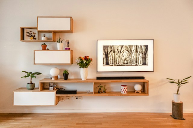 wooden shelf